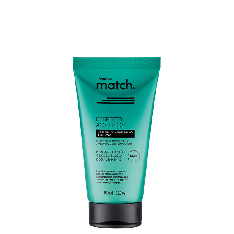 Match. Maschera capillare per capelli lisci mantenimento 3 minuti, 150 g