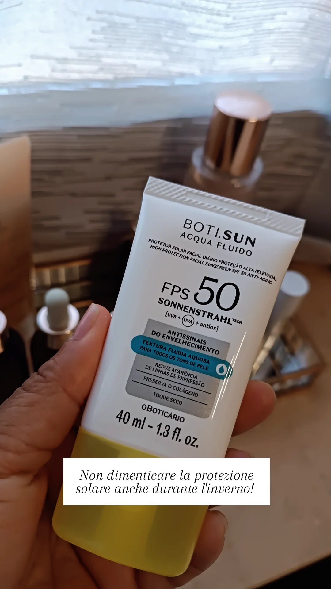 BOTI.SUN Acqua Fluido protezione solare viso SPF 50 antiage 40 ml