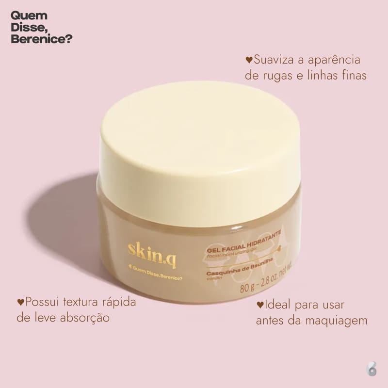 Gel idratante viso Vaniglia Skin.q, Quem disse, Berenice?, 80g